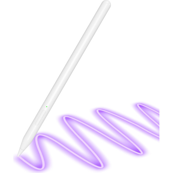 Techsuit - Stylus Pen - for iPad, Find My Pen App, Bluetooth, Type-C, Palm Rejection, Tilt Sensitivity, 130mAh - White - (V15)