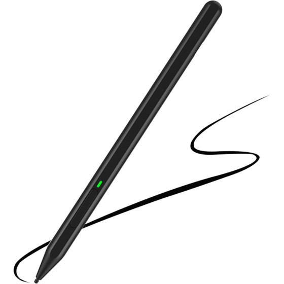 Techsuit - Stylus Pen - Microsoft Surface, Type-C, Palm Rejection, Tilt Sensitivity, Side Adsorption, 90mAh - Black - (C581-C)