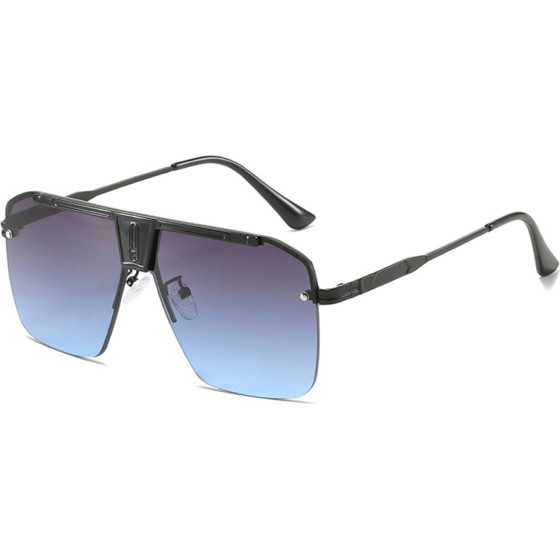 Techsuit - Sunglasses (2576) - for Men with Aluminum Frame, Oversized - Black / Gray / Blue
