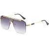 Techsuit - Sunglasses (2576) - for Men with Aluminum Frame, Oversized - Gold / Gray