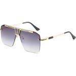 Techsuit - Sunglasses (2576) - for Men with Aluminum Frame, Oversized - Gold / Gray