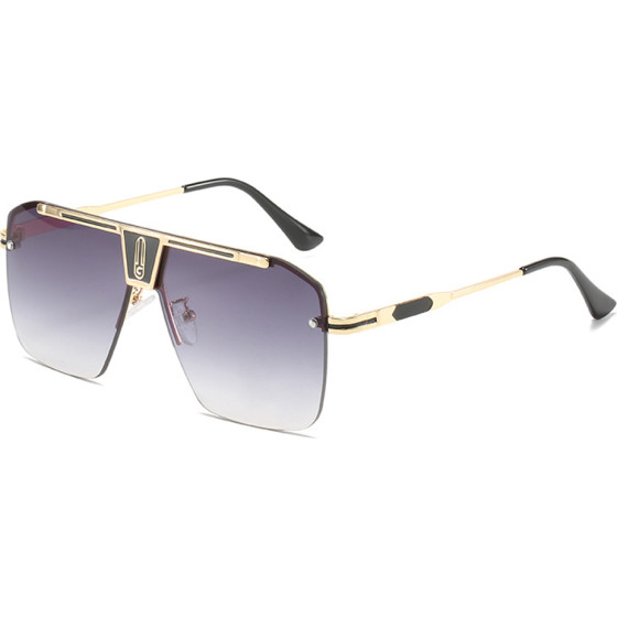 Techsuit - Sunglasses (2576) - for Men with Aluminum Frame, Oversized - Gold / Gray
