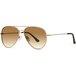 Techsuit - Sunglasses (3025) - for Women and Men, with UV Protection and Metal Frame - Gold / Brown - (3025;GOLD)