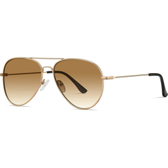Techsuit - Sunglasses (3025) - for Women and Men, with UV Protection and Metal Frame - Gold / Brown - (3025;GOLD)