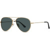 Techsuit - Sunglasses (3025) - for Women and Men, with UV Protection and Metal Frame - Gold / Green - (3025;GREEN)