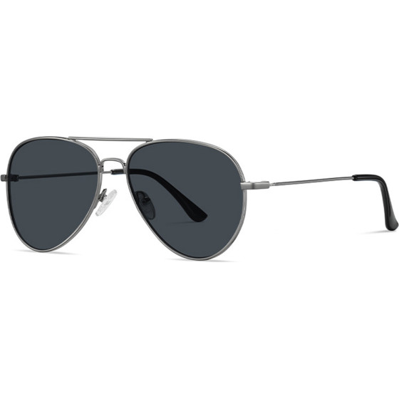 Techsuit - Sunglasses (3025) - for Women and Men, with UV Protection and Metal Frame - Gun Black / Gray - (3025;BLACK)
