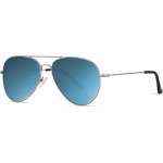Techsuit - Sunglasses (3025) - for Women and Men, with UV Protection and Metal Frame - Silver / Ice Blue - (3025;ICE BLUE)