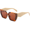 Techsuit - Sunglasses (3967) - for Women, PC Frame and Lens - Leopard / Brown