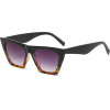 Techsuit - Sunglasses (5154) - for Women, PC Frame and Lens, Square - Black / Leopard / Gray - (5154;LEOPARD)
