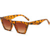 Techsuit - Sunglasses (5154) - for Women, PC Frame and Lens, Square - Leopard / Brown - (5154;LEOPARD BROWN)