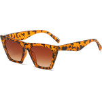 Techsuit - Sunglasses (5154) - for Women, PC Frame and Lens, Square - Leopard / Brown - (5154;LEOPARD BROWN)