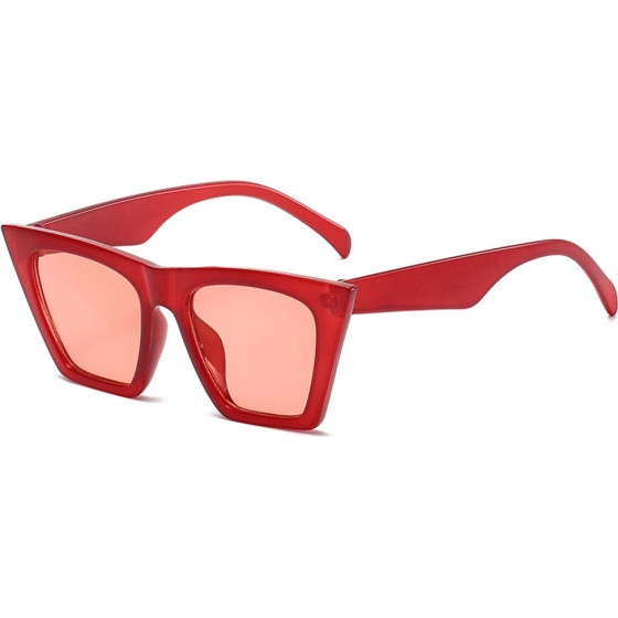Techsuit - Sunglasses (5154) - for Women, PC Frame and Lens, Square - Red - (5154;RED)