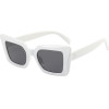 Techsuit - Sunglasses (5277) - for Women with PC Frame and Lens, Square Shape - White / Gray