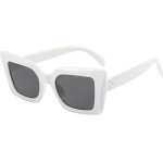 Techsuit - Sunglasses (5277) - for Women with PC Frame and Lens, Square Shape - White / Gray