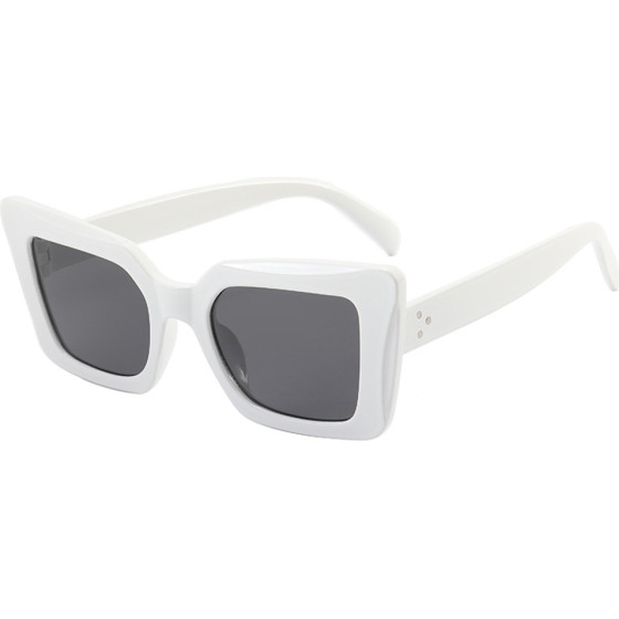 Techsuit - Sunglasses (5277) - for Women with PC Frame and Lens, Square Shape - White / Gray