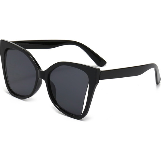 Techsuit - Sunglasses (5335) - for Women with PC Frame and Lens, Butterfly Shape - Black / Gray