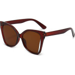 Techsuit - Sunglasses (5335) - for Women with PC Frame and Lens, Butterfly Shape - Brown