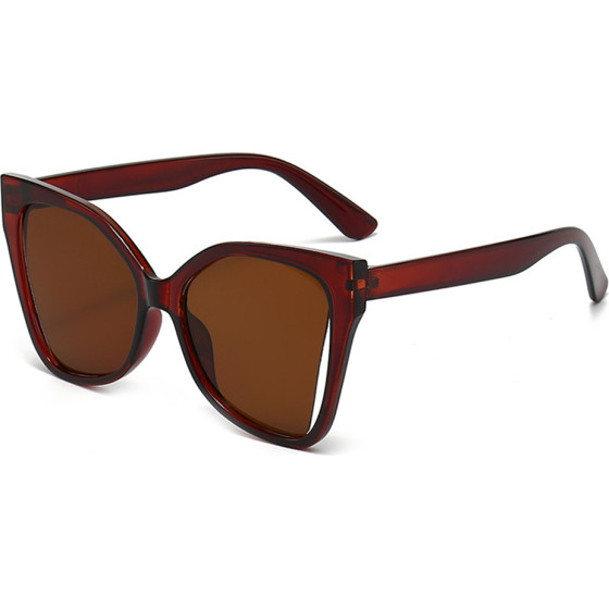 Techsuit - Sunglasses (5335) - for Women with PC Frame and Lens, Butterfly Shape - Brown