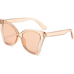 Techsuit - Sunglasses (5335) - for Women with PC Frame and Lens, Butterfly Shape - Pink / Champagne