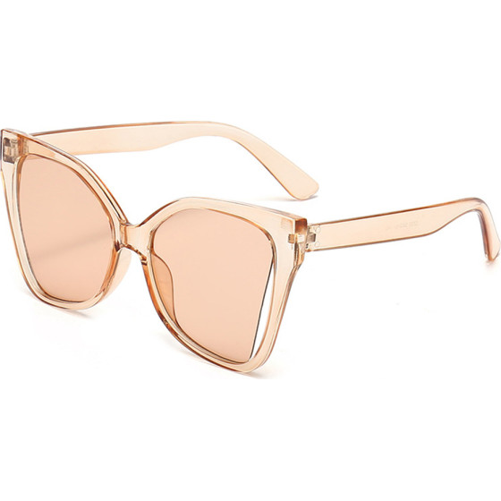 Techsuit - Sunglasses (5335) - for Women with PC Frame and Lens, Butterfly Shape - Pink / Champagne