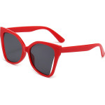Techsuit - Sunglasses (5335) - for Women with PC Frame and Lens, Butterfly Shape - Red / Gray