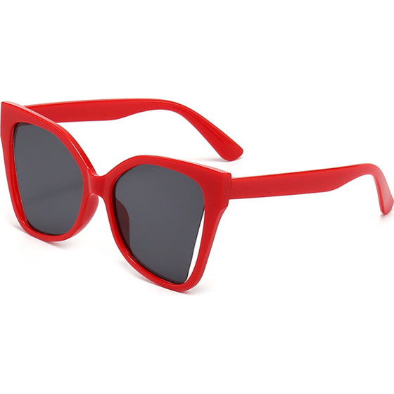 Techsuit - Sunglasses (5335) - for Women with PC Frame and Lens, Butterfly Shape - Red / Gray