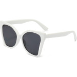 Techsuit - Sunglasses (5335) - for Women with PC Frame and Lens, Butterfly Shape - White / Gray