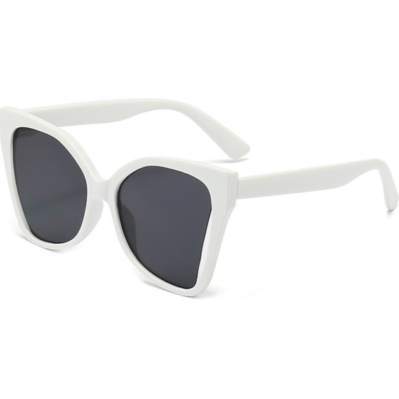 Techsuit - Sunglasses (5335) - for Women with PC Frame and Lens, Butterfly Shape - White / Gray
