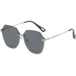 Techsuit - Sunglasses (8195) - for Women, Metal and PC - Silver / Black Gray - (8195;BLACK)