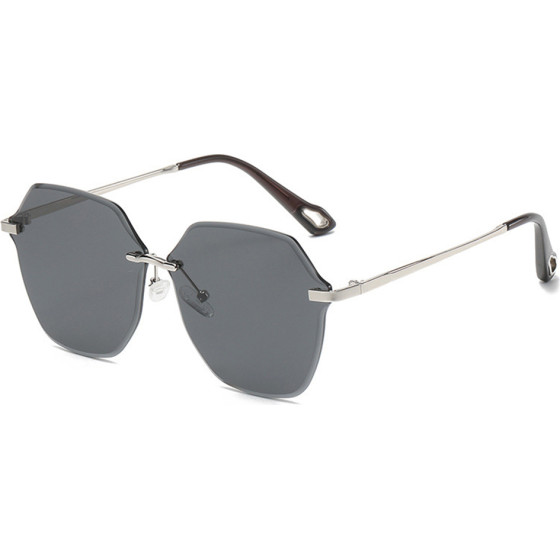 Techsuit - Sunglasses (8195) - for Women, Metal and PC - Silver / Black Gray - (8195;BLACK)