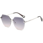 Techsuit - Sunglasses (8195) - for Women, Metal and PC - Silver / Gradient Gray - (8195;GRAY)