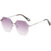 Techsuit - Sunglasses (8195) - for Women, Metal and PC - Silver / Gradient Purple - (8195;PURPLE)