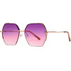 Techsuit - Sunglasses (8561) - for Women with Metal Frame and Nylon Lens, Hexagonal - Rose Gold / Purple / Red