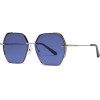 Techsuit - Sunglasses (8561) - for Women with Metal Frame and Nylon Lens, Hexagonal - Silver / Blue