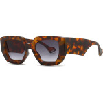 Techsuit - Sunglasses (86321) - for Women with PC Frame and Lens, Vintage - Leopard / Gradient Gray