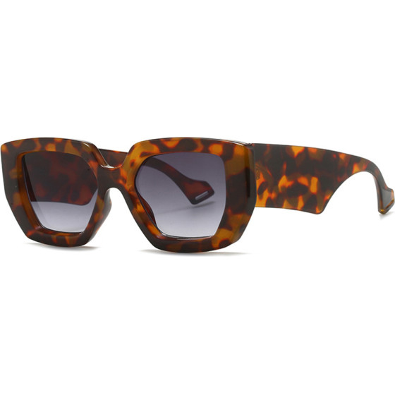Techsuit - Sunglasses (86321) - for Women with PC Frame and Lens, Vintage - Leopard / Gradient Gray