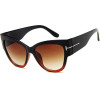 Techsuit - Sunglasses (9778) - for Women with PC Frame and Lens, Cat Eye - Black / Brown