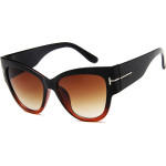 Techsuit - Sunglasses (9778) - for Women with PC Frame and Lens, Cat Eye - Black / Brown