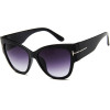Techsuit - Sunglasses (9778) - for Women with PC Frame and Lens, Cat Eye - Black / Gradient Gray