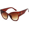 Techsuit - Sunglasses (9778) - for Women with PC Frame and Lens, Cat Eye - Brown