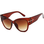 Techsuit - Sunglasses (9778) - for Women with PC Frame and Lens, Cat Eye - Brown