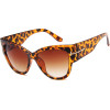 Techsuit - Sunglasses (9778) - for Women with PC Frame and Lens, Cat Eye - Leopard / Brown