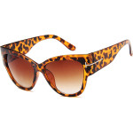 Techsuit - Sunglasses (9778) - for Women with PC Frame and Lens, Cat Eye - Leopard / Brown