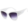 Techsuit - Sunglasses (9778) - for Women with PC Frame and Lens, Cat Eye - White / Gradient
