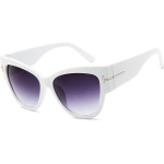 Techsuit - Sunglasses (9778) - for Women with PC Frame and Lens, Cat Eye - White / Gradient