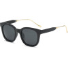 Techsuit - Sunglasses Polarised (2050) - for Women with UV Protection, Metal and PC - Bright Black - (2050/BRIGHT BLACK)