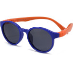 Techsuit - Sunglasses Polarised (22049) - Round Shape, without Screw, for Kids Between 3-6 Years - Blue / Orange - (22049;GRAY)