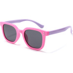 Techsuit - Sunglasses Polarised (8351-C42) - Square Shape, for Kids Between 5-8 Years - Pink / Purple