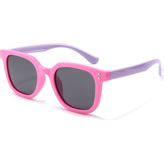 Techsuit - Sunglasses Polarised (8351-C42) - Square Shape, for Kids Between 5-8 Years - Pink / Purple