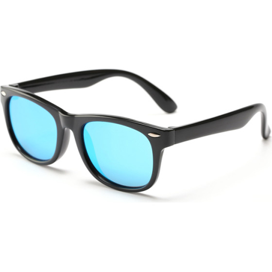 Techsuit - Sunglasses Polarised (D802) - for Kids Between 3-6 Years, UV Protection - Bright Black / Ice Blue
